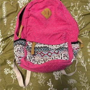 Pink Patterned Backpack
